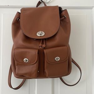 Authentic Coach chestnut leather backpack